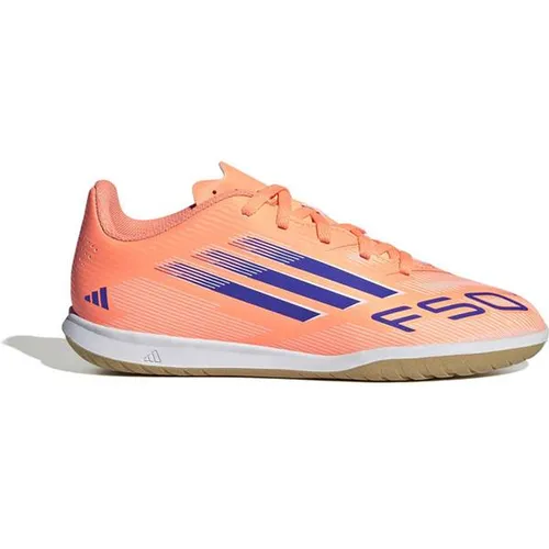 adidas F50 CLUB IN Kinder Fußballschuhe Halle 32EU - Vielseitige Hallenschuhe für Kinder, entwickelt für schnelle Spielzüge und präzise Ballkontrolle mit nicht abfärbender Gummisohle für optimalen Grip.