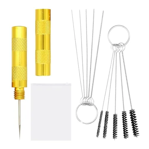 NYGGTYK 1 Satz Mit 10 Teilen Reinigungsset Mit Schaber, 1 Reißverschlusstasche, Reinigungsbürste, Airbrush-Reinigungswerkzeug, Düsenreinigungsnadelwerkzeug