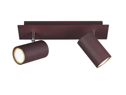 meineWunschleuchte 2-flammiger Deckenstrahler Rostoptik matt 30cm - Eleganter 2-flammiger Deckenstrahler aus Metall in Rostoptik, ideal für stimmungsvolle Beleuchtung. Mit dreh- und schwenkbaren Spots sowie dimmbaren Funktionen für individuelle Lichtgestaltung.