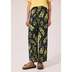 Street One Studio Mid Waist Culotte mit floralem Print in Maritime Blue