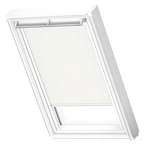 VELUX Sichtschutzrollo PK08, Weiß - Seitenzug- & Springrollos, bietet effektiven Sichtschutz und mildert Tageslicht mit OEKO-TEX zertifiziertem Stoff, einfacher Einbau für perfekte Passgenauigkeit.