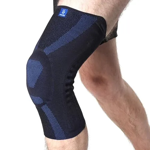 GenuPro Comfort – elastische Patellar-Kniebandage und Gelenkunterstützung bei Knieschmerzen, Patellarbeschwerden (Größe 4: 50-55 cm (a) 39,5-42 cm (b))