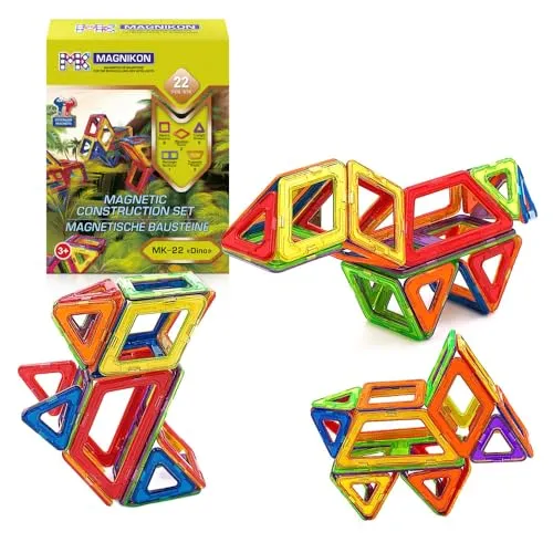 MK MAGNIKON Magnetische Bausteine MK-17 Das Rennen, 17 Teile - Magnetisches Konstruktionsspielzeug für Kinder ab 3 Jahren, fördert Problemlösungsfähigkeiten und Kreativität. Hochwertige, sichere Materialien und langlebige Magnetblöcke für stundenlangen Spielspaß.