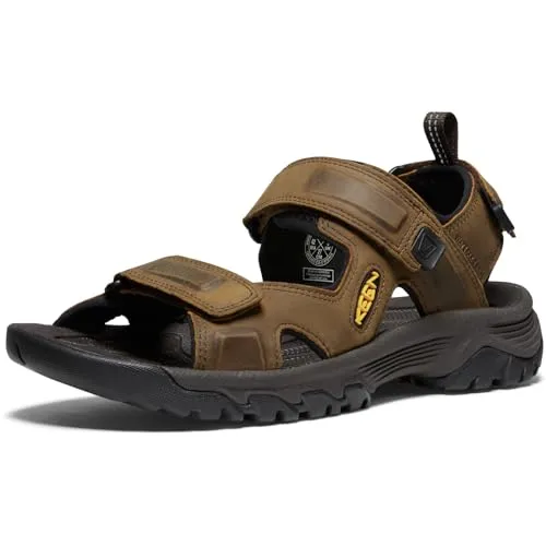 KEEN Herren Targhee 3 Open Toe Sandalen, Bison Mulch, 42 EU - Wanderschuhe mit All-TERRAIN Gummi-Außensohle für optimale Traktion und Komfort, ideal für heiße Tage am Wasser oder beim Wandern.