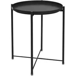 Beistelltisch Rund Tabletttisch Metall Schwarz Ø42 cm - Tische & Stehtische, stabil und standsicher, ideal als Blickfang im Eingangsbereich, leicht zu reinigen und schnell aufzubauen.