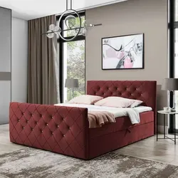 Boxspringbett Doppelbett MONAKO in rot von FURNISTAR