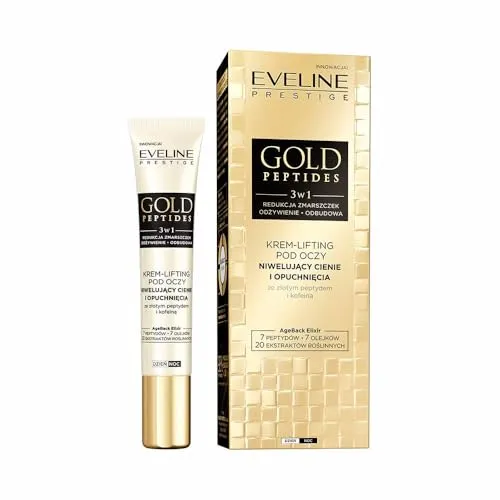 Eveline Cosmetics Gold Peptides Lifting Augencreme mit kolloidalem Gold & Ceramiden zur Faltenreduzierung und Strahlkraft
