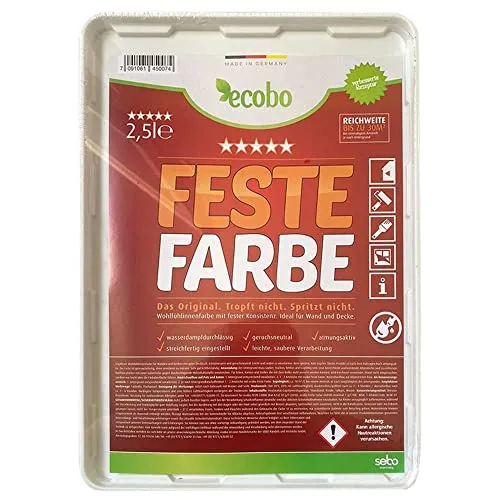 2,5l Feste Farbe weiss matt Wandfarbe feste Wandfarbe Deckenfarbe streichen ohne Spritzen