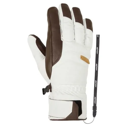 Ziener KAMARY GTX AW Skihandschuhe für Damen - white fog - Hochwertige Handschuhe für Skifahrerinnen, wasser- und winddicht dank Gore-Tex und aus recyceltem Material gefertigt, Größe 7,5.