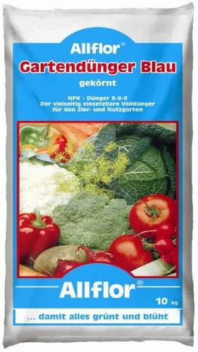 Allflor Gartendünger Blau 10kg für ca. 330 m², NPK Dünger 8-8-8  Dünger