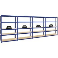 PROREGAL® Schwerlastregal Big Elephant MegaDeal - 4er Set - Schwerlastregale für hohe Traglasten bis 250 kg pro Ebene, ideal für Lager und Werkstatt. Schnelle Steckmontage ohne Werkzeug, verstellbare Fachböden und vielseitig einsetzbar.
