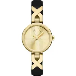 Armani Exchange Damen Uhr - Elegantes Design mit Quarzwerk - Armbanduhren für Damen, stilvolle 32 mm Quarz Uhr mit kratzfestem Glas und verstellbarem Echtlederarmband, wasserdicht bis 50 m für Freizeitaktivitäten.