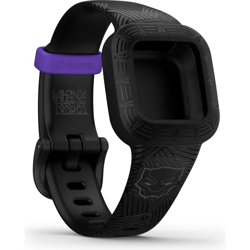 Garmin vivofit jr3 Ersatzarmband Marvel Black Panther - Uhrenarmband aus strapazierfähigem Silikon in Schwarz, kompatibel mit Garmin vivofit jr. 3, ideal für kleine Superhelden!