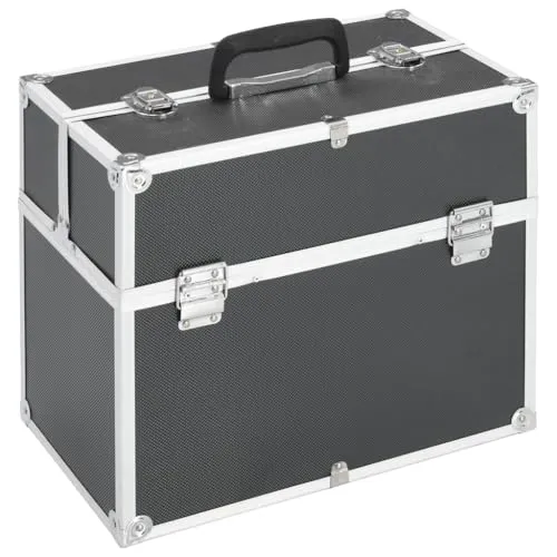 vidaXL Kosmetikkoffer 38x23x34cm - Elegantes Beauty Case mit viel Stauraum - Reisetaschen - Stilvoller Kosmetikkoffer aus Aluminium mit Fächern für optimale Ordnung und Schutz deiner Beauty-Produkte.