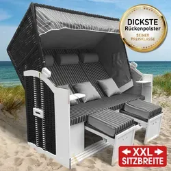 XXL Strandkorb OSTSEE 3-Sitzer anthrazit/grau gestreift von BRAST