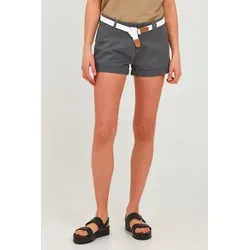 OXMO Chanett Damen Chino Shorts - Dark Grey, Größe 40 - Damen-Shorts aus softer Twill-Qualität, elastisch und nachhaltig produziert. Ideal für den Sommer, vielseitig kombinierbar und sorgt für hohen Tragekomfort.