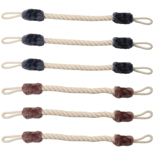 CHUEHKAK 6 Stück Türkordel Klemmschutz, Klemmschutz für Türen, Türseil, Türschnüre, Türkordel Klinke 60cm, für den Schutz von Fingern und Haustieren, Kein Zuknallen der Tür mehr (3 Blau, 3 Braun)