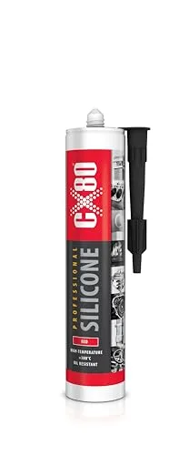 CX80 | Hochtemperatur Silikon rot | Dauerelastische Versiegelung für Temperaturen von -65°C bis +380° | Für Bauwesen, KFZ und Industrie | Beständig gegen Öle, Benzin und Fette | 310ml Kartusche