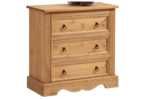IDIMEX Kommode TEQUILA - Rustikales Sideboard aus Kiefernholz - Schubladenkommoden mit 3 großen Schubladen aus massivem Kiefernholz, ideal für Stauraum und natürlichen Charme in Ihrem Zuhause.