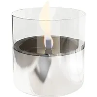 Tenderflame Tischfeuer Lilly Aluminium 250 ml - Deko-Kamine: Saubere, geruchlose Flamme mit bis zu 9 Stunden Brennzeit, ideal für drinnen und draußen, robustes Design aus Glas und Aluminium.