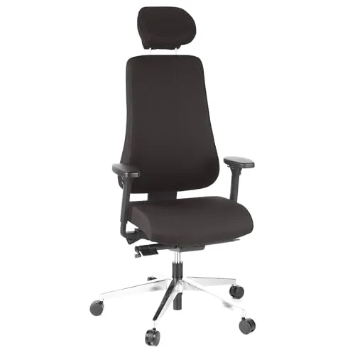 hjh OFFICE 608400 Profi Bürostuhl PRO-TEC 400 - Ergonomischer Drehstuhl für bis zu 150 kg, ideal für Büro und Home-Office; mit höhenverstellbarer Rückenlehne und Armlehnen für individuellen Komfort.