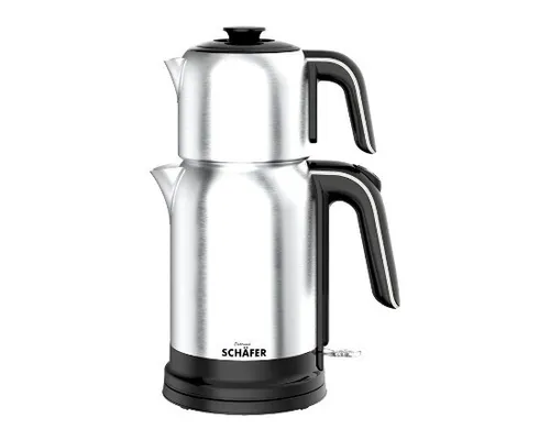 SCHÄFER Elektronik 2 in 1 Edelstahl-Teekocher 1,7L