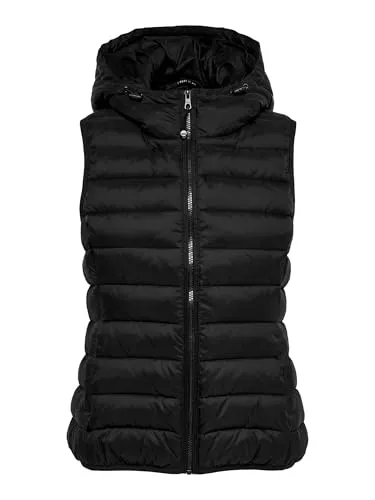 ONLY Damen Puffer Weste – Wattierte Stepp Übergangsjacke mit Kapuze - Funktionsjacken für Damen von ONLY, ideal für Übergangszeiten und stylish ohne Ärmel.