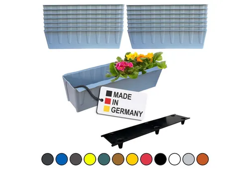 Blumenkasten Pflanzkasten 12er-Set Grau für Europaletten von BURI