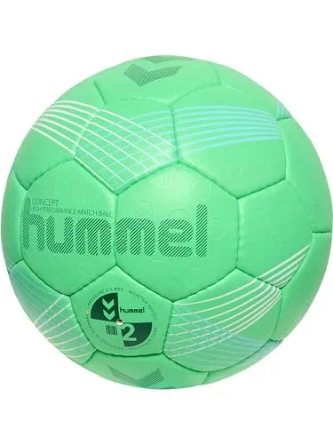 hummel Handball Handball Concept 3 - Handball in Größe 3, ideal für Wettkämpfe, in ansprechenden Farben Grün/Blau/Weiß für optimale Sichtbarkeit.