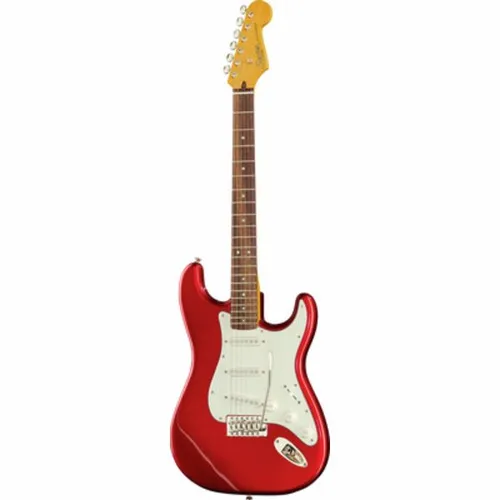 Squier CV 60s Strat CAR B-Stock - E-Gitarre in Candy Apple Red - B-Stock Squier Classic Vibe 60s Strat, E-Gitarre mit hochwertigem Nato-Korpus und Ahornhals; ideal für Einsteiger und Profis, bietet klassischen Strat-Sound und Vintage-Style Tremolo.