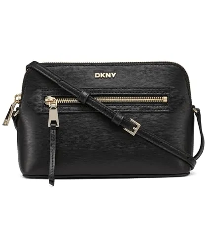 DKNY Women's Bryant Ave TZ Demi Crossbody Handbag, BLK/Gold - Umhängetaschen, aus 100% Premium-Kalbsleder, stilvoll und funktional mit verstellbarem Schultergurt für vielseitiges Tragen.