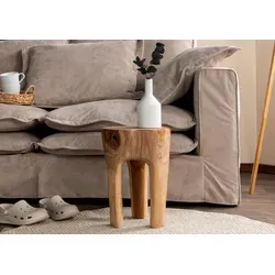 Massivmoebel24 Hocker Teak Wurzel UNIKA #154 - Sitzhocker aus natürlichem Teakholz, ein einzigartiges Unikat mit modernem Design, vielseitig einsetzbar als Beistelltisch oder edles Dekoelement.