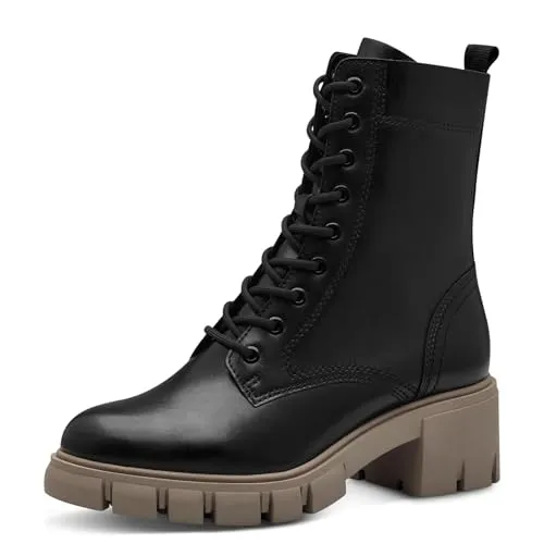 Tamaris Damen Stiefelette bequem BLACK COMBINED, EU 36 - Wanderschuhe mit innovativer TOUCH-IT Technologie für optimalen Tragekomfort, angesagtem Design und einfachem An- und Ausziehen dank Reißverschluss.