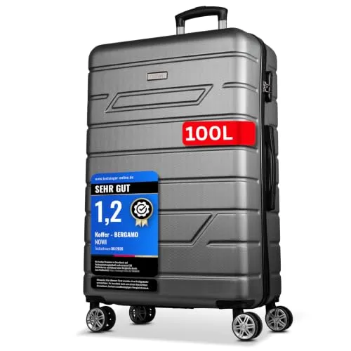 NOWI Reisekoffer Bergamo – XL Hartschalenkoffer mit 96L und Zahlenschloss