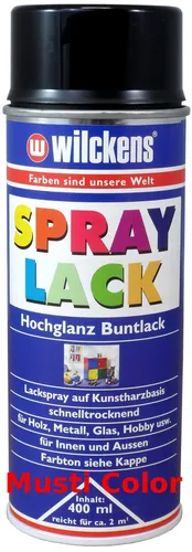1x400ml Lackspray Sprühfarbe Sprühdose Farbspray Farbe Verkehrsschwarz RAL9017