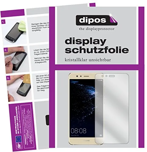 dipos I 2X Schutzfolie klar kompatibel mit Huawei P10 Lite Folie Displayschutzfolie