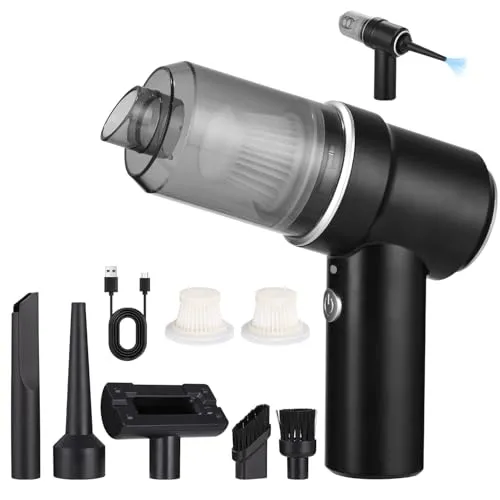 Nuxory Handstaubsauger Akku Kabellos, 8000Pa Leistungsstarker Handstaubsauger Akku, 3-in-1 Staubsauger kabellos für Autos, Mini Tragbar Leicht Staubsauger für Büro Genutzt Haus Küche Tierhaare