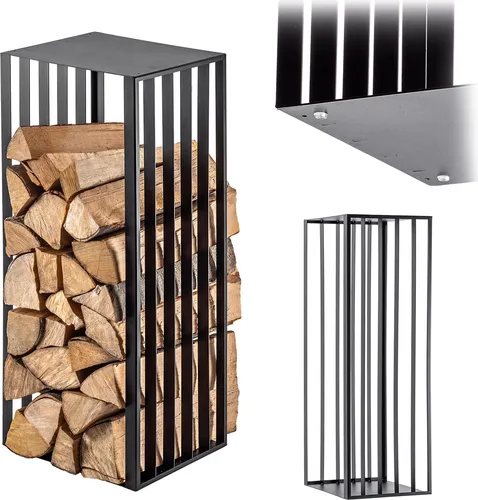 KADAX Kaminholzständer, Metall, Schwarz