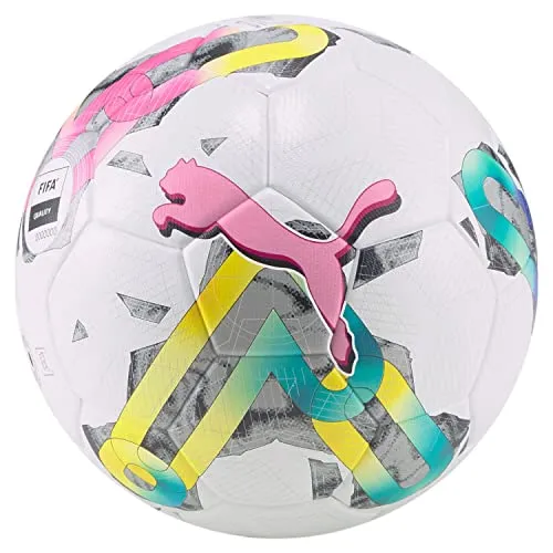 PUMA Orbita 3 TB FIFA Quality Fußball Größe 4 - FIFA-zertifizierter Fußball in Weiß-Multicolor, ideal für Kunstrasen und Outdoor-Spiele – für höchste Spielqualität und Spaß beim Fußball.