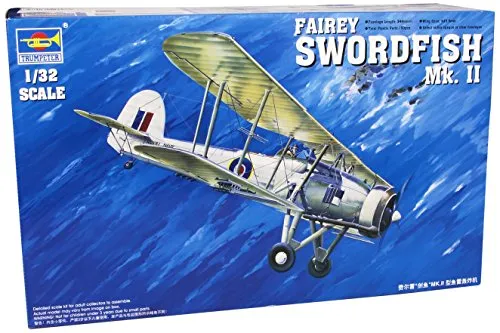 Trumpeter 03208 Modellbausatz Fairey Swordfish Mark II - Figur-Modellbausätze mit detaillierten Fotogravur-Teilen für ein authentisches Modellbau-Erlebnis, ideal für Sammler und Modellbauer.