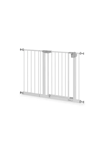 Sämann Türschutzgitter & Treppenschutzgitter zum Klemmen ohne Bohren | selbstschließendes Absperrgitter mit Verlängerung | Absperrgitter | (105-115 cm, Standardfuß)