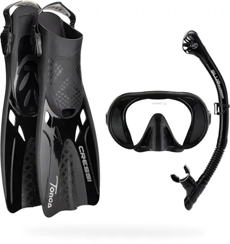 Cressi Musa Explorer Set Snorkeling Sets, Schwarz, L/XL