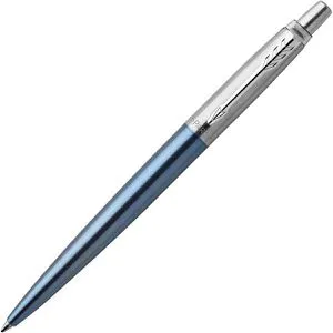 Parker Kugelschreiber Jotter Waterloo Blue C.C., hellblau/silber, Edelstahl, Schreibfarbe blau