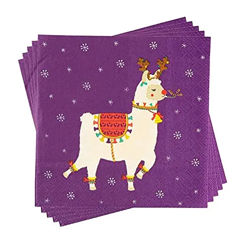 Sass and Belle Servietten Lama (FA La Llama), 20 Stück in lila von Sass & Belle