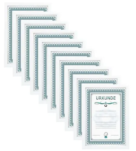 IDEAL TREND 10er Pack DIN A4 Bilderrahmen für Urkunden - Set aus 10 Bilderrahmen für Urkunden im DIN A4 Format (21x29,7 cm) – ideal für Dokumente und Zertifikate. Flexibel für Hoch- und Querformat, mit stabiler Aufhängung. Modernes Design in verschiedenen Farben für jedes Interieur.