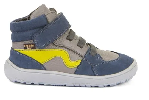 Froddo Halbhohe Barfußschuhe, Leder, TEX Membran+Textil Inlay *Farbwahl s.A G3110265 (Grey/Blue, EU Schuhgrößensystem, Grundschulkind, Numerisch, M, 31)