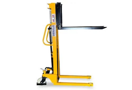 Hochhubwagen - Manuell mit 500 kg Tragkraft - Hubwagen mit 1.150 mm Hubhöhe, ideal für enge Räume. Stufenlose Absenkung, verstellbare Gabelbreite und Lenkrollen mit Feststellbremse für sichere Handhabung.