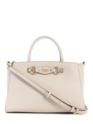 GUESS Damen Mimina Girlfriend Satchel, Umhängetasche, Stein