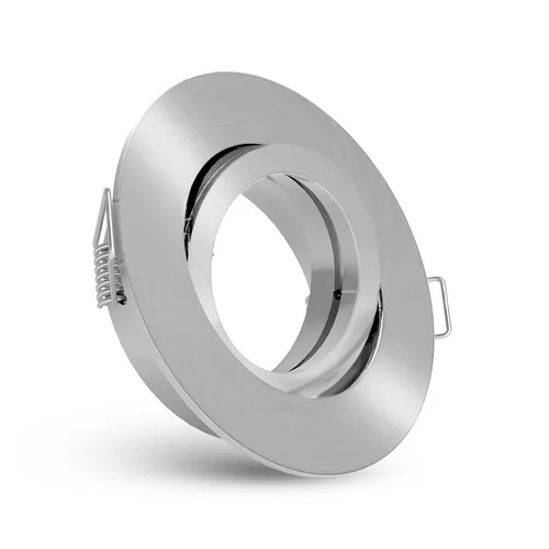 Einbaustrahler Rahmen Silber rund schwenkbar Deckenlampe Spot Deckenstrahler