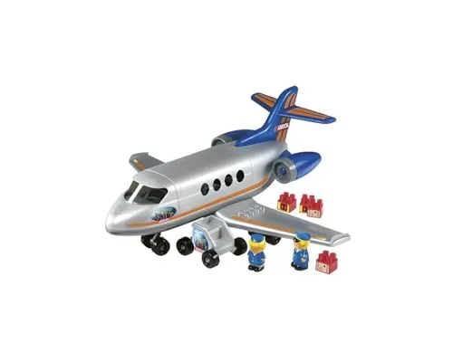 Ecoiffier 3155 - Großes Personenflugzeug mit 2 Spielfiguren - Flugzeuge-Spielzeug für Kinder, langlebig und flexibel gestaltbar, fördert kreatives Spielen und Fantasie.